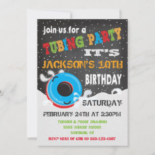 Snow Tubing Birthday Party Kaart