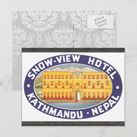 Snow-Uitzicht Hotel Kathmandu Nepal,  Briefkaart (Voorkant / Achterkant)