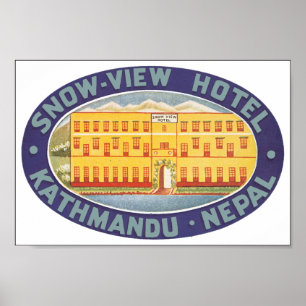 Snow Uitzicht Hotel Kathmandu Nepal Poster