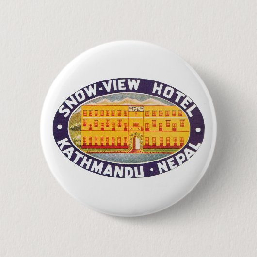 Snow Uitzicht Hotel Kathmandu Nepal Ronde Button 5,7 Cm (Voorkant)
