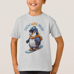 Snow Way, Bruh! Grappige Penguin Snowboarding T-shirt