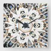 Snow Web Vierkante Klok (Voorkant)