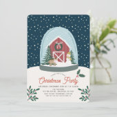 Snow Wereldbol Barn-kerstfeestdag Feestdagenkaart (Staand voorkant)