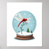 Snow Wereldbol Dragonfly Poster (Voorkant)