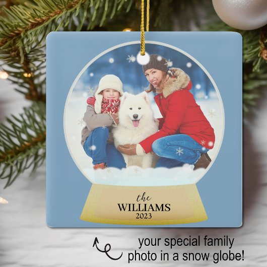 Snow Wereldbol Fotonaam gepersonaliseerd Keramisch Ornament