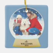 Snow Wereldbol Fotonaam gepersonaliseerd Keramisch Ornament (Voorkant)
