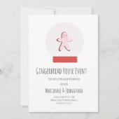 Snow Wereldbol Gingerbrood House Decorting Party Kaart (Voorkant)