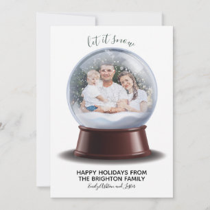 Snow Wereldbol Holiday Card laat hem Sneeuwen 2021 Kaart