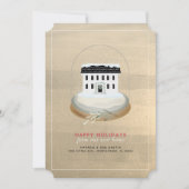 Snow Wereldbol House Gold Holiday Moving Announge Kaart (Voorkant)