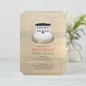 Snow Wereldbol House Gold Holiday Open House Kaart (Staand voorkant)