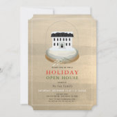 Snow Wereldbol House Gold Holiday Open House Kaart (Voorkant)