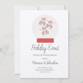 Snow Wereldbol Kerstmis Berry Sprig Kraft Kaart (Voorkant)