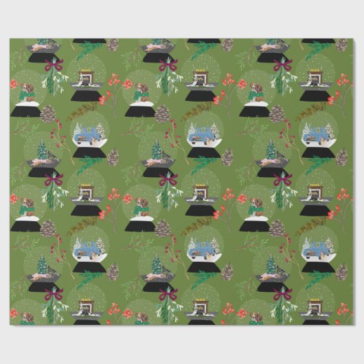 Snow Wereldbol Moss Cadeaupapier (Vlak)