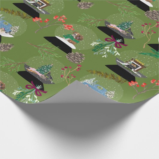 Snow Wereldbol Moss Cadeaupapier (Hoek)