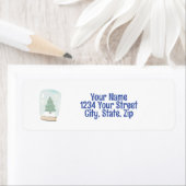 Snow Wereldbol Return-adreslabel Etiket (Insitu)