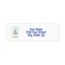 Snow Wereldbol Return-adreslabel