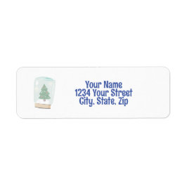 Snow Wereldbol Return-adreslabel Etiket