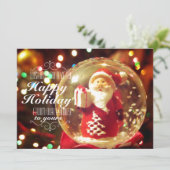 Snow wereldbol Santa Claus Feestdagenkaart (Staand voorkant)