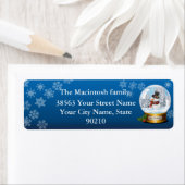 Snow Wereldbol Snow Man Retouradreslabel Etiket (Insitu)