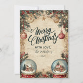 Snow Wereldbol Wonderland Christmas Feestdagenkaart (Voorkant)