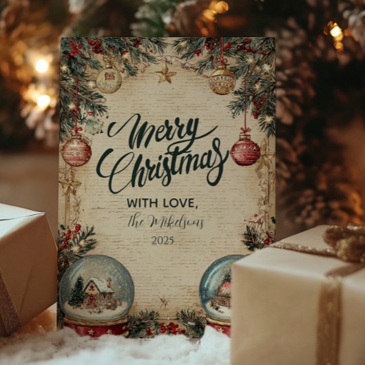 Snow Wereldbol Wonderland Christmas Feestdagenkaart