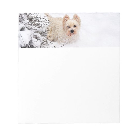 Snow Westie Dog Stationery Notitieblok (Voorkant)