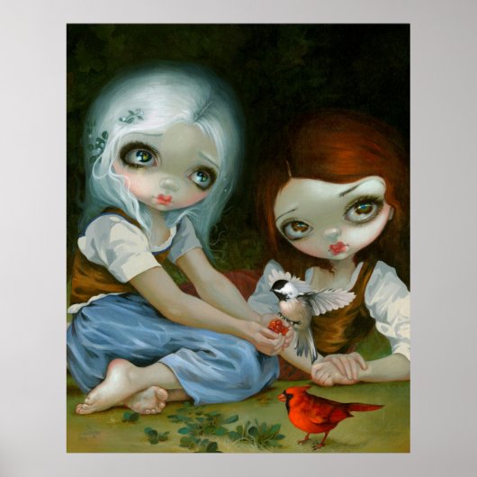 Snow White and Rose Red art print Jasmine Becket (Voorkant)