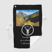 Snow White Buck Silhouette Monogram Foto Golfhanddoek (Insitu)