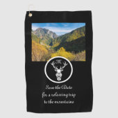 Snow White Buck Silhouette Monogram Foto Golfhanddoek (Voorkant)