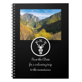 Snow White Buck Silhouette Monogram Foto Notitieboek