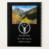Snow White Buck Silhouette Monogram Foto Planner (Achterkant)