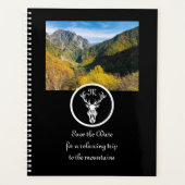 Snow White Buck Silhouette Monogram Foto Planner (Voorkant)