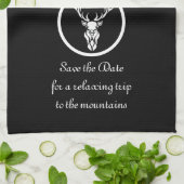 Snow White Buck Silhouette Monogram Foto Theedoek (Gevouwen)