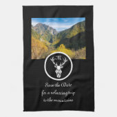 Snow White Buck Silhouette Monogram Foto Theedoek (Verticaal)