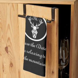 Snow White Buck Silhouette Monogram Foto Theedoek