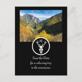 Snow White Buck Silhouette Monogram Foto Uitnodiging Briefkaart