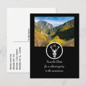 Snow White Buck Silhouette Monogram Foto Uitnodiging Briefkaart (Voorkant / Achterkant)