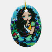 Snow White Forest Fairy Animal Art van Hannah Lynn Keramisch Ornament (Achterkant)