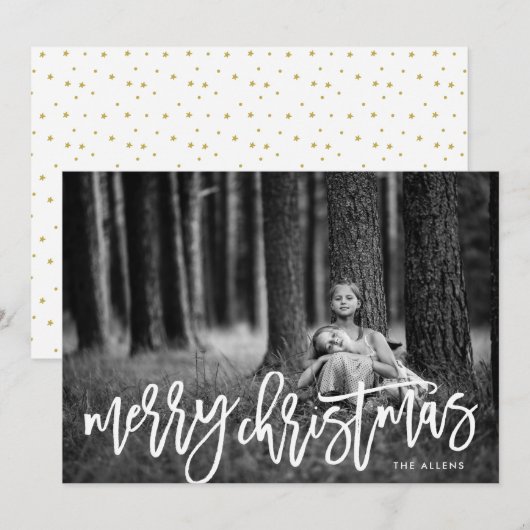 Snow White Merry-kerstfoto Feestdagenkaart (Voorkant / Achterkant)