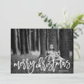 Snow White Merry-kerstfoto Feestdagenkaart (Staand voorkant)