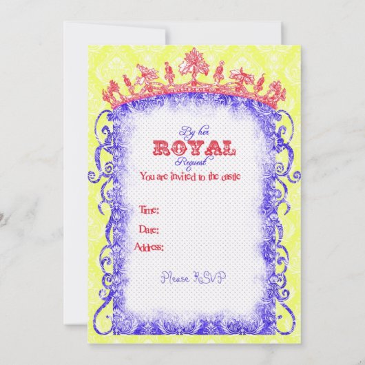 Snow White Princess Party-uitnodigingen Kaart (Achterkant)