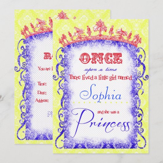 Snow White Princess Party-uitnodigingen Kaart (Voorkant / Achterkant)