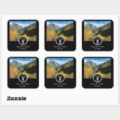 Snow White Stag Silhouette Monogram Foto Vierkante Sticker (Vel)