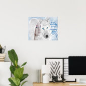 Snow White Wolf Lady Blue Eyes Poster (Thuiskantoor)