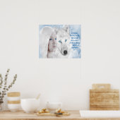 Snow White Wolf Lady Blue Eyes Poster (Keuken)