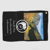 Snow White Wolf Silhouette Laurel Monogram Foto Golfhanddoek (Horizontaal)