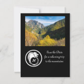 Snow White Wolf Silhouette Laurel Monogram Foto I Kaart (Voorkant)