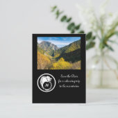 Snow White Wolf Silhouette Laurel Monogram Foto I Kaart (Staand voorkant)