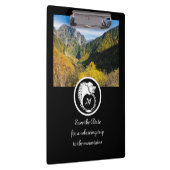 Snow White Wolf Silhouette Laurel Monogram Foto Klembord (Rechts)