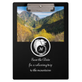 Snow White Wolf Silhouette Laurel Monogram Foto Klembord (Voorkant)